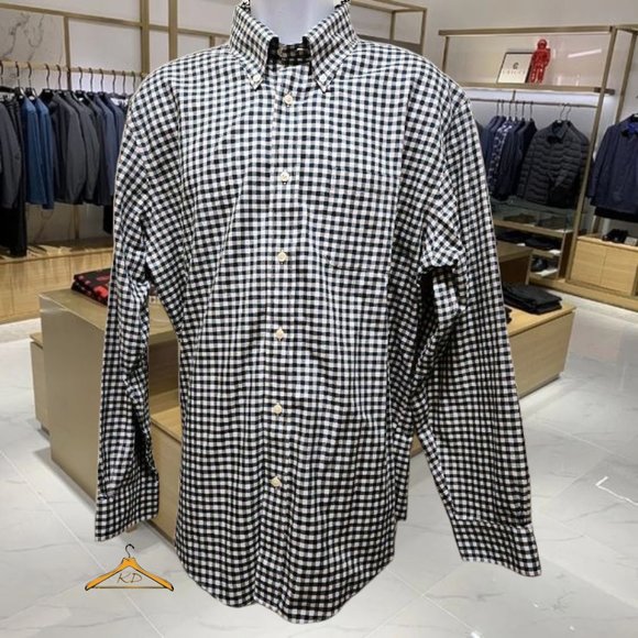 Brooks Brothers Dress Shirt - XL, Green & White Gingham, Button Down Collar - Picture 2 of 8